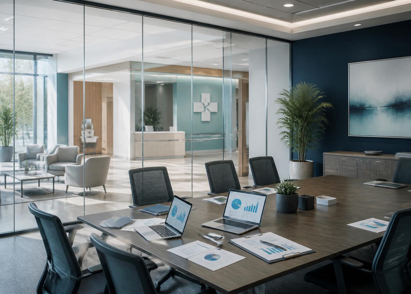 Healthcare administrative office where operations and growth planning takes place